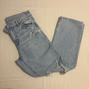 American Eagle Women’s stretch Super High Rise Ankle Straight jeans